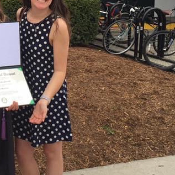 Blue and White Polka Dot Dress - Picture 5 of 5
